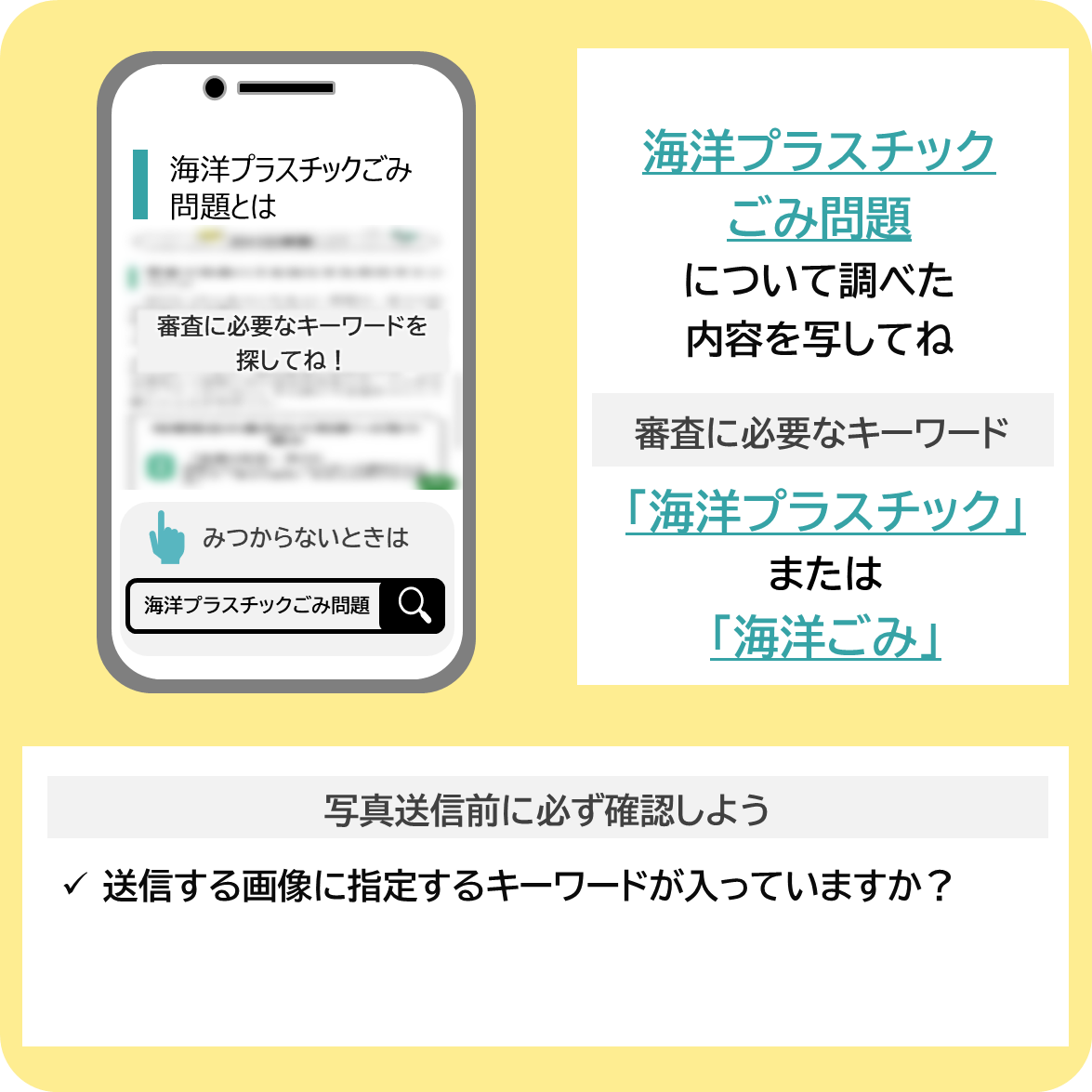 海洋プラスチックごみ問題について調べよう！の撮影ポイント